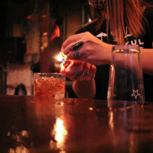 Old Fashioned with Garnish Adrian Hulet preforms on a Tuesday night