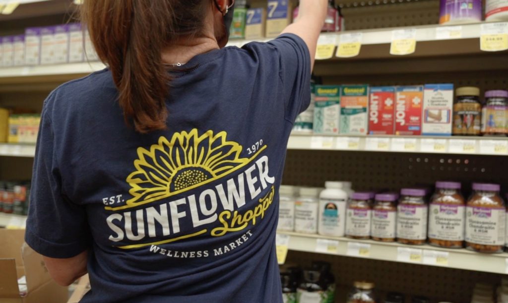 The newly printed Sunflower Shoppe shirts.